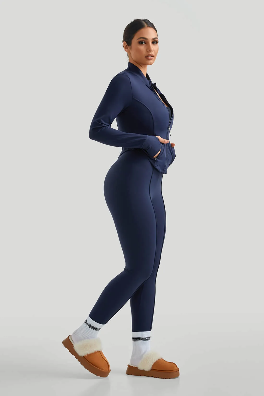 High Neck Slim Fit Legging Casual Set sold by MOOSLOVER product image thumbnail 3