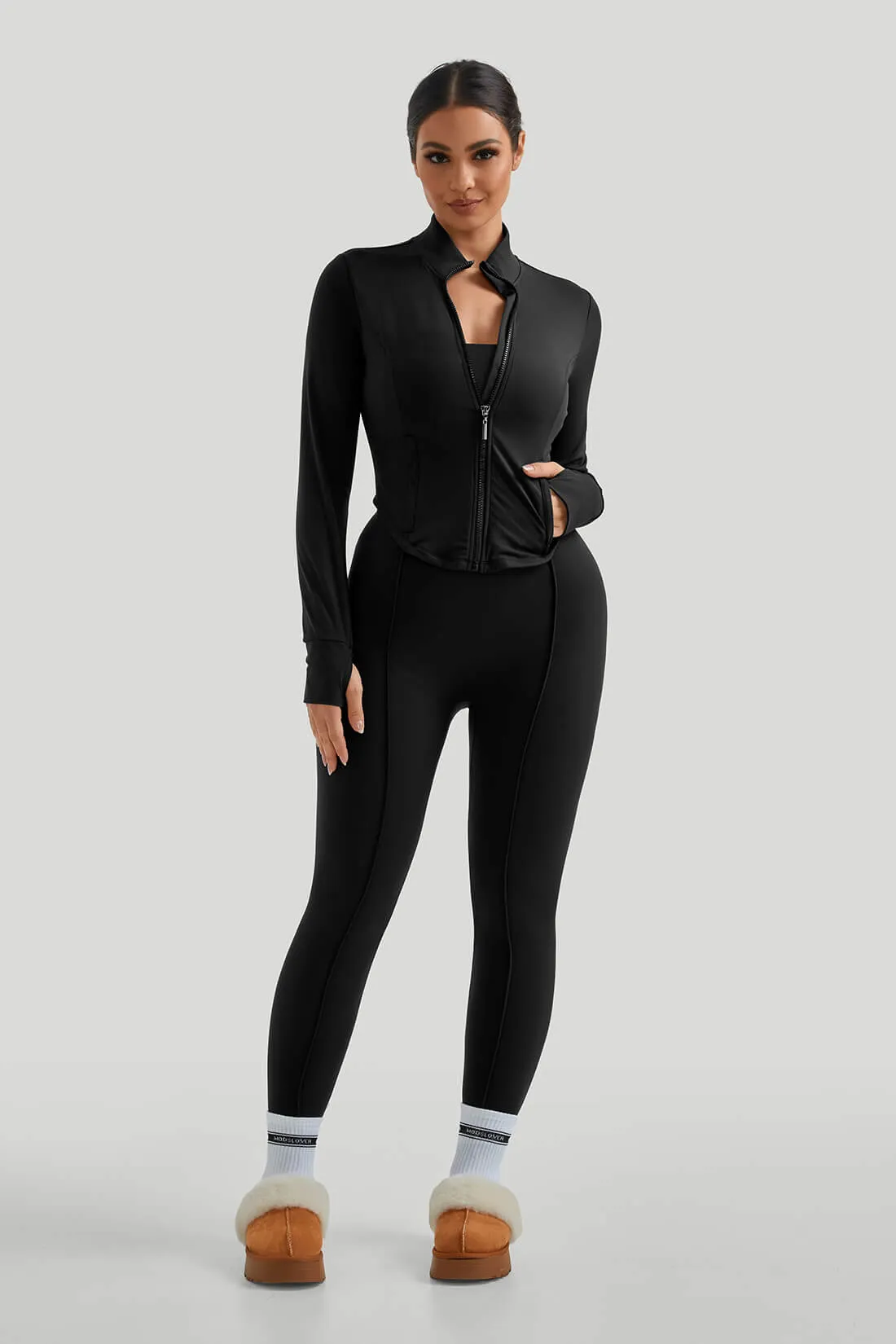 High Neck Slim Fit Legging Casual Set sold by MOOSLOVER product image thumbnail 5