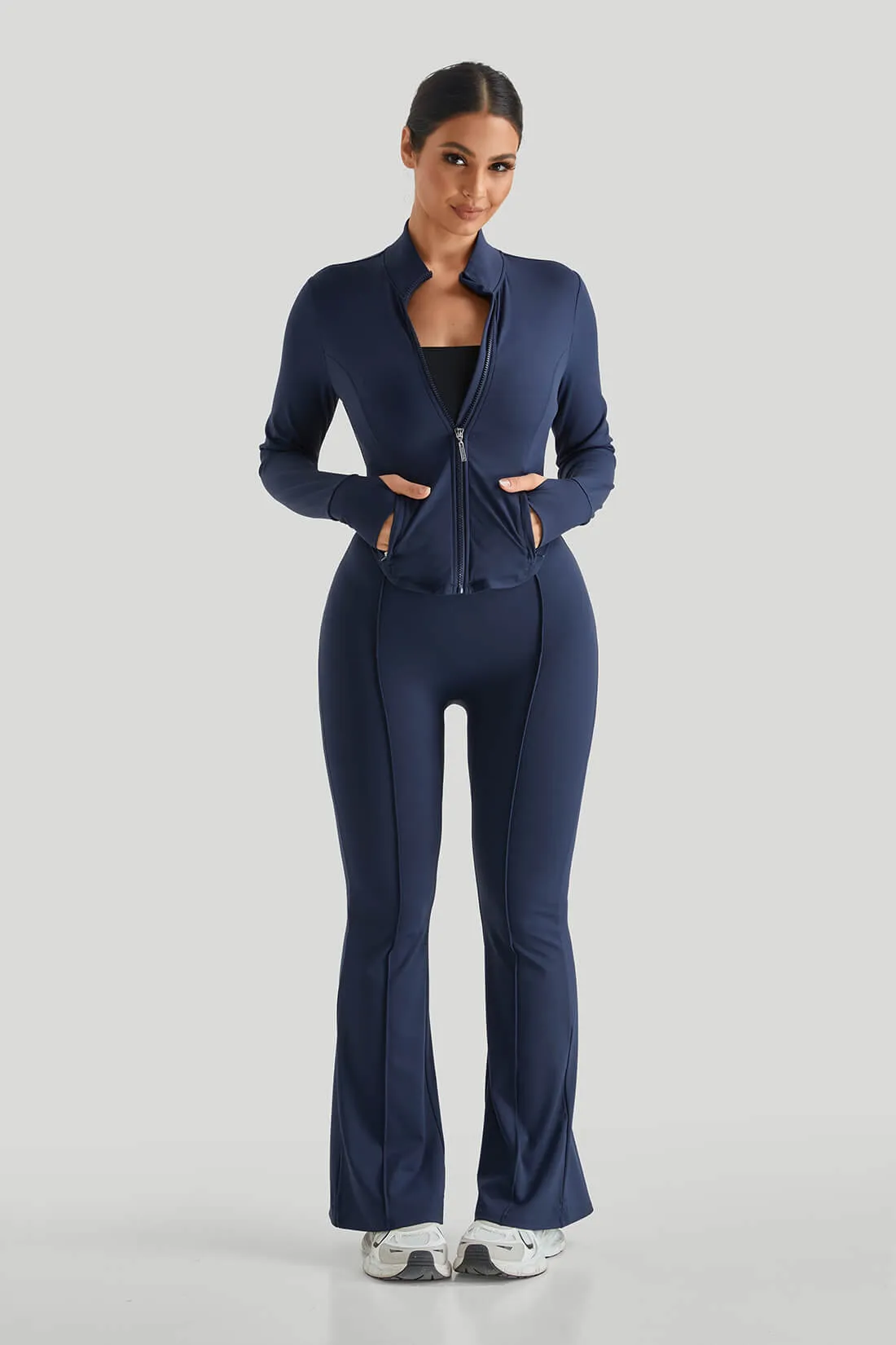 High Neck Slim Fit Flare Leg Casual Set sold by MOOSLOVER product image thumbnail 3