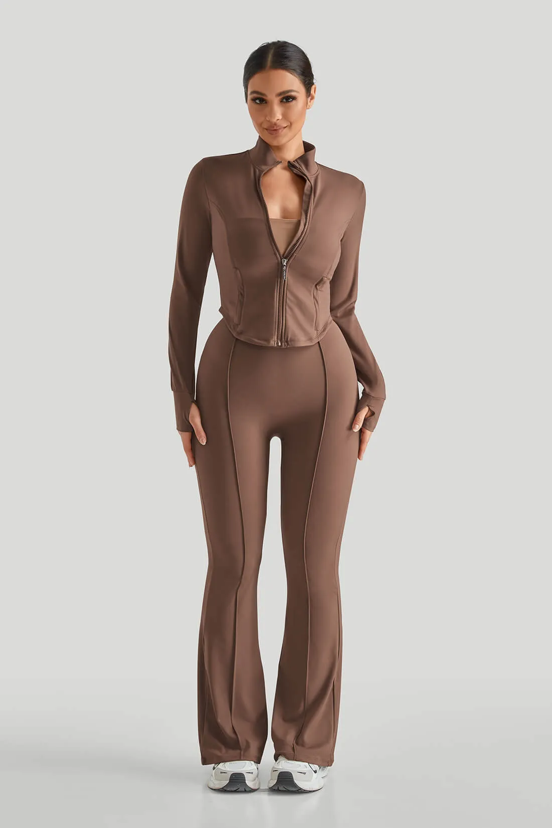 High Neck Slim Fit Flare Leg Casual Set sold by MOOSLOVER product image thumbnail 5