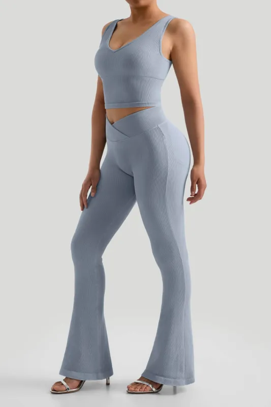 Tummy Control V Waist Flared Leg Set sold by MOOSLOVER