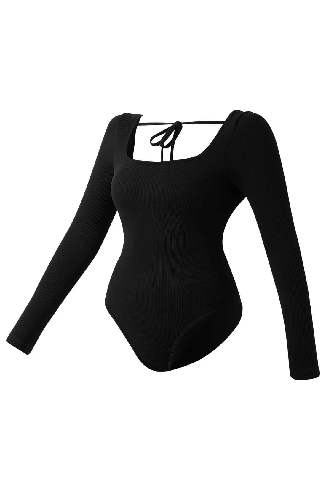 Long Sleeves Openback Tummy Control Strap Bodysuit sold by MOOSLOVER product image thumbnail 5