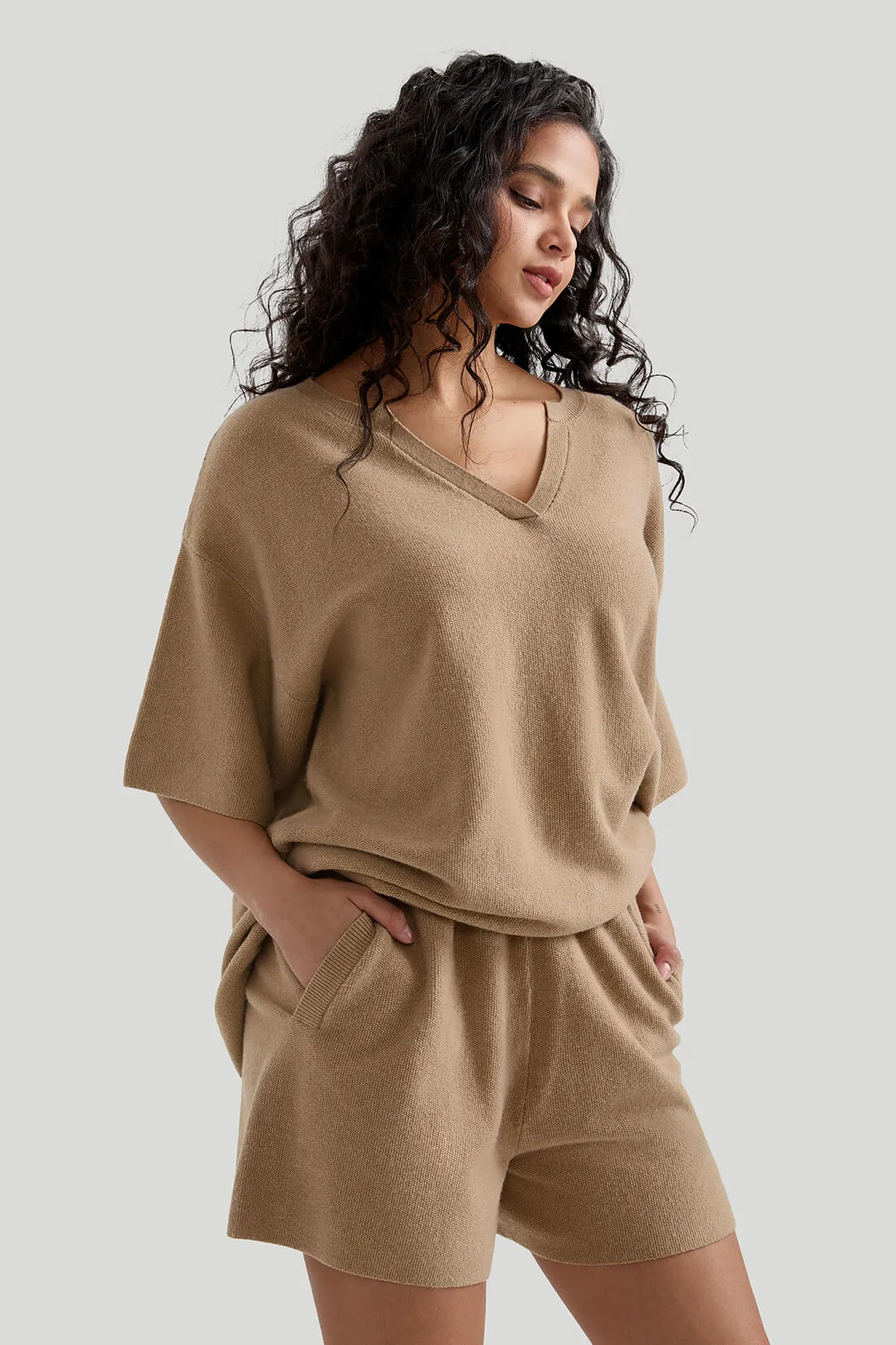 Oversized V-neck Loungewear Set sold by MOOSLOVER
