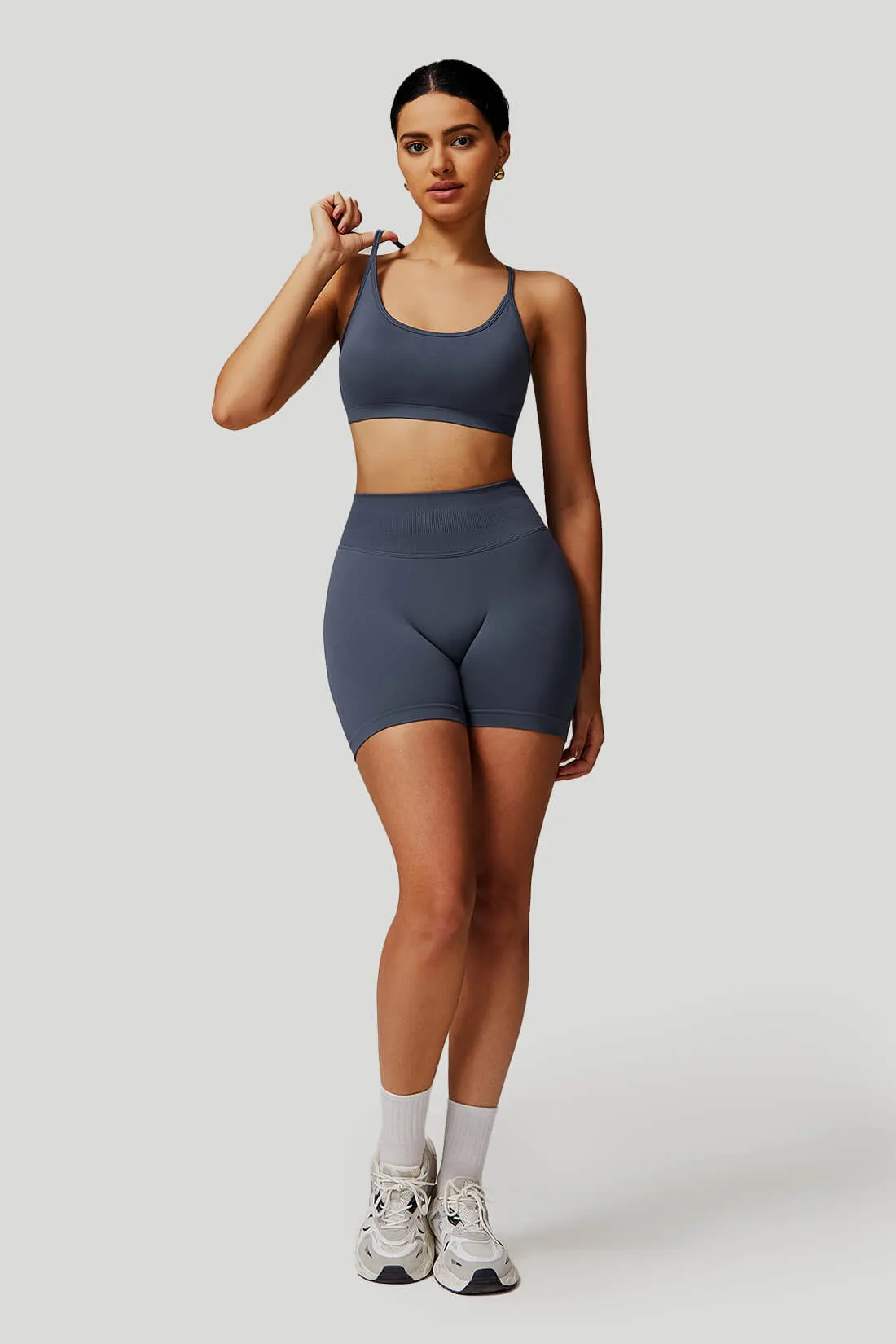 Cross - Back Activewear Set With Short sold by MOOSLOVER product image thumbnail 3