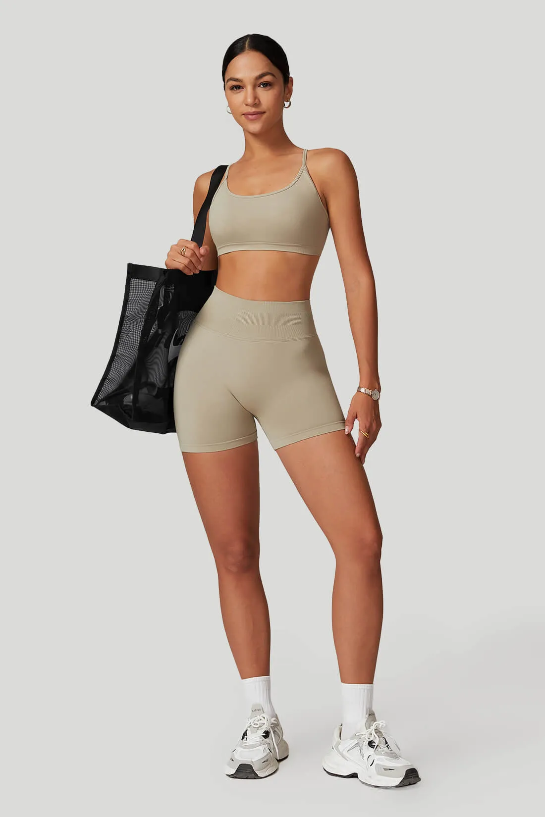 Cross - Back Activewear Set With Short sold by MOOSLOVER product image thumbnail 4