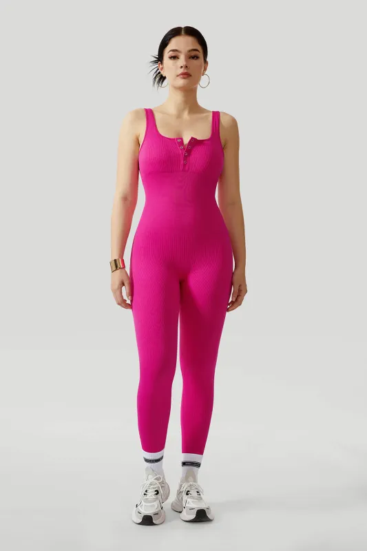 Thread Press Button Tummy Control Jumpsuit sold by MOOSLOVER