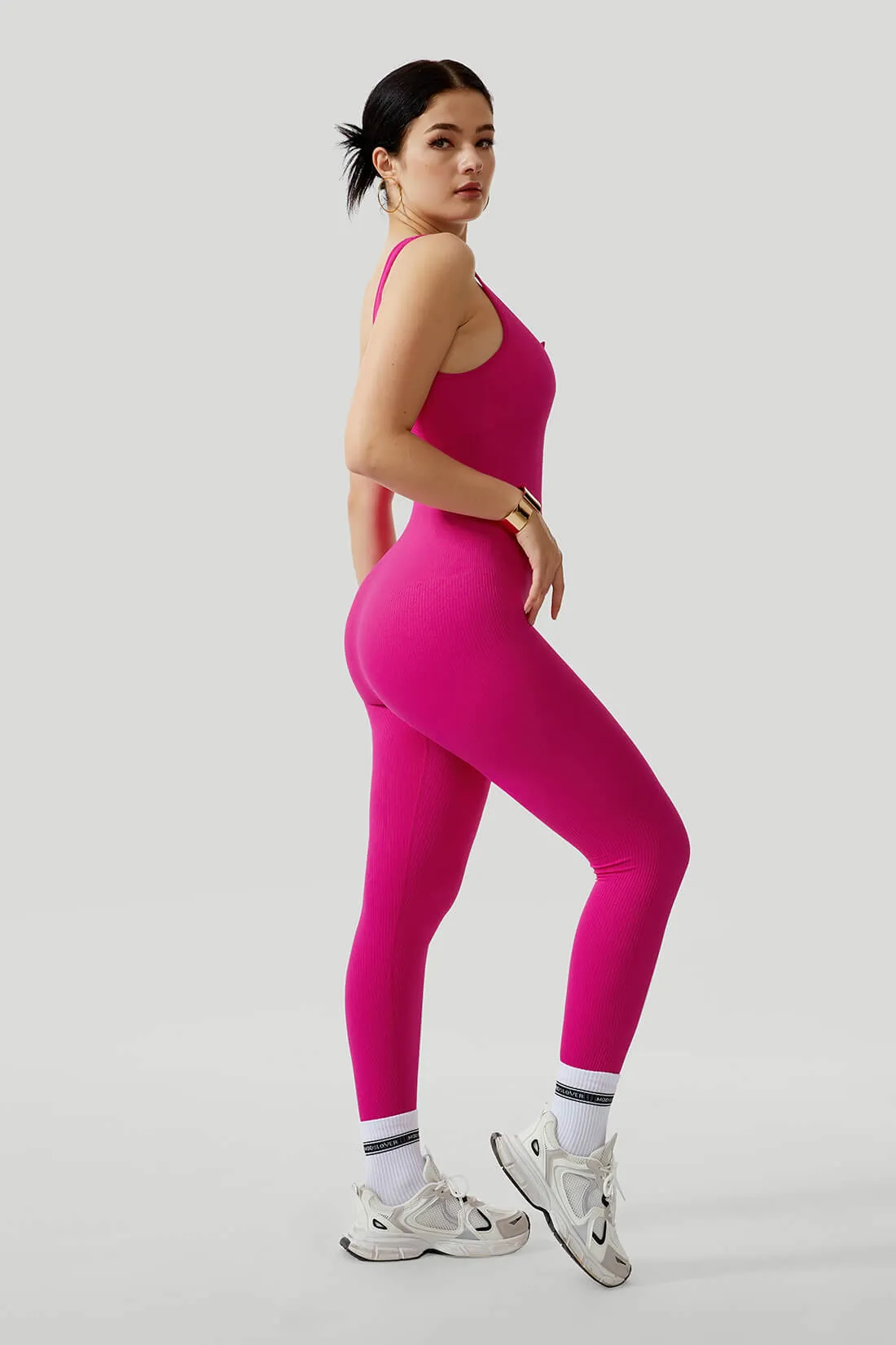 Thread Press Button Tummy Control Jumpsuit sold by MOOSLOVER product image thumbnail 2