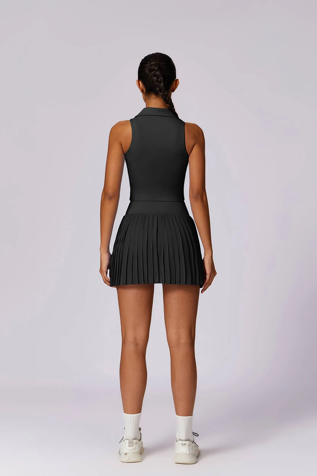 Polo Neck Top Match Tennis Skirt sold by MOOSLOVER product image thumbnail 2