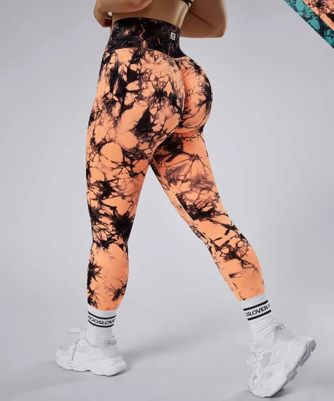 Tie-Dye High Waist Butt Lift Seamless Legging sold by MOOSLOVER
