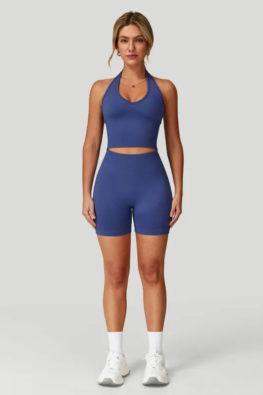 V‑Neck Backless Bra Match Seamless shorts sold by MOOSLOVER