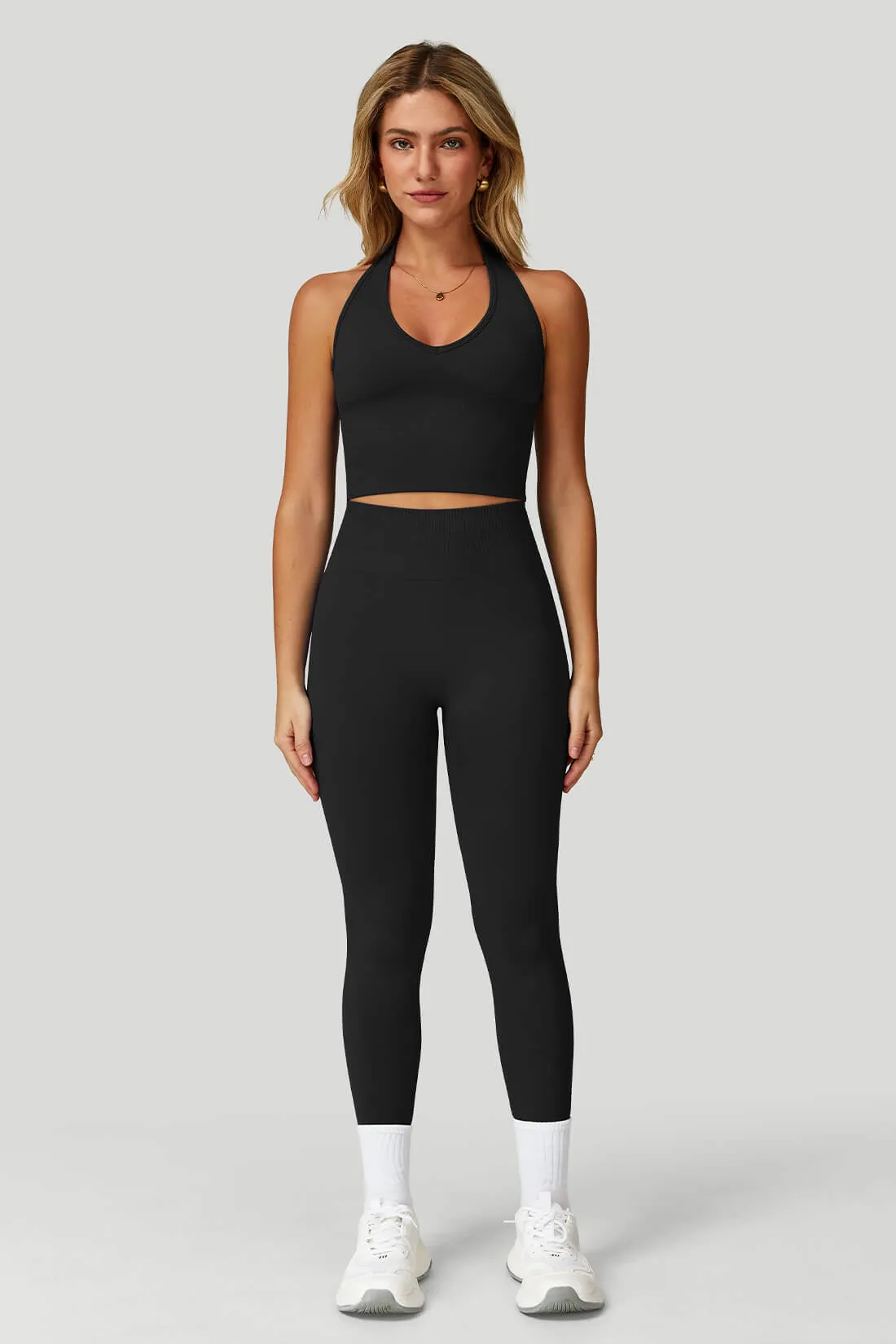 V‑Neck Backless Bra Match High-Waist Butt-lifting Leggings sold by MOOSLOVER product image thumbnail 3