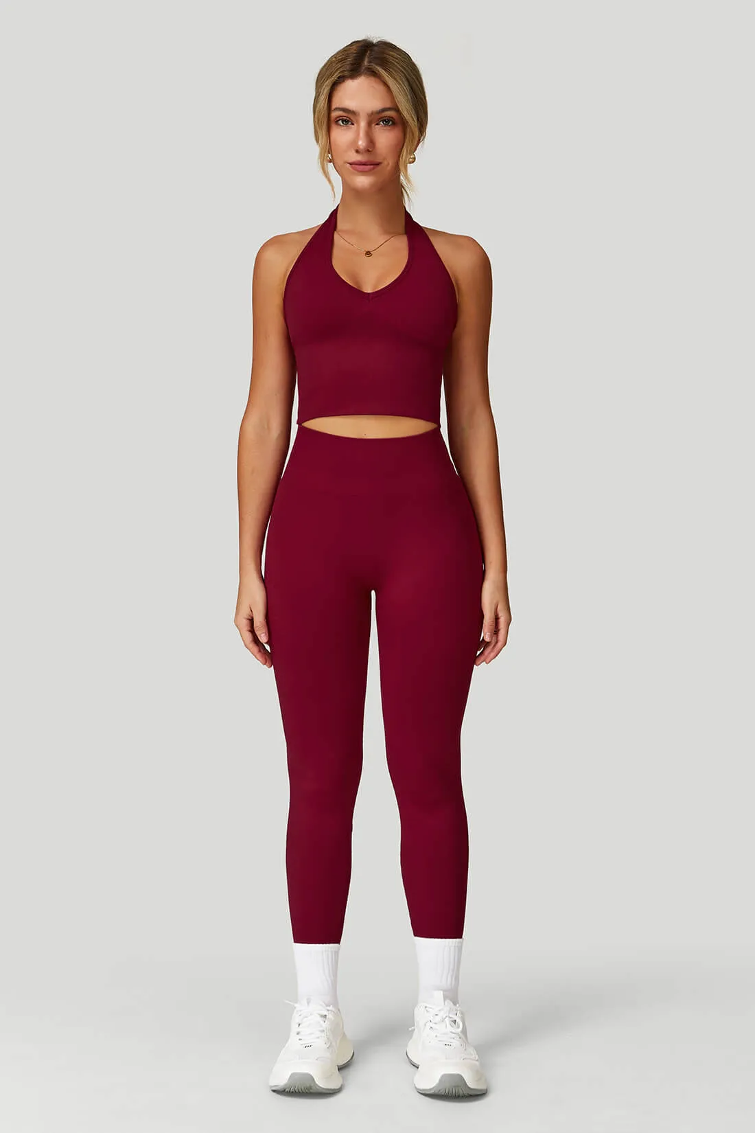 V‑Neck Backless Bra Match High-Waist Butt-lifting Leggings sold by MOOSLOVER