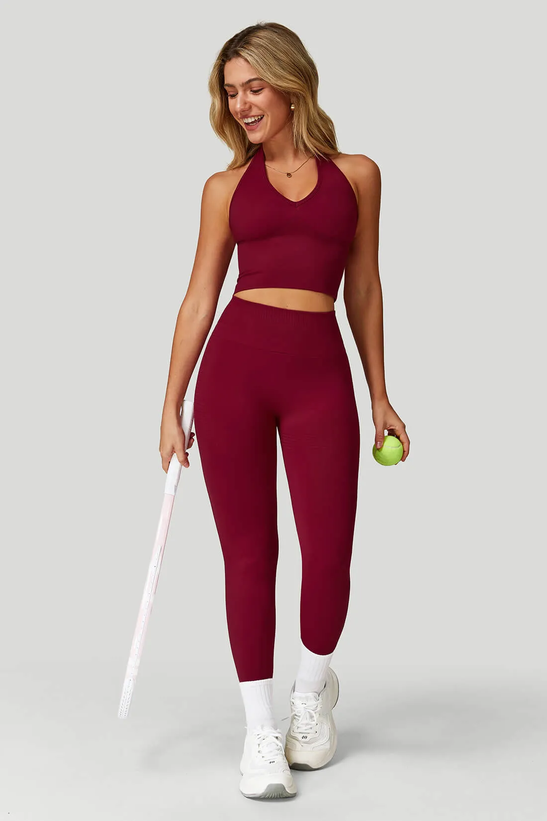 V‑Neck Backless Bra Match High-Waist Butt-lifting Leggings sold by MOOSLOVER product image thumbnail 2