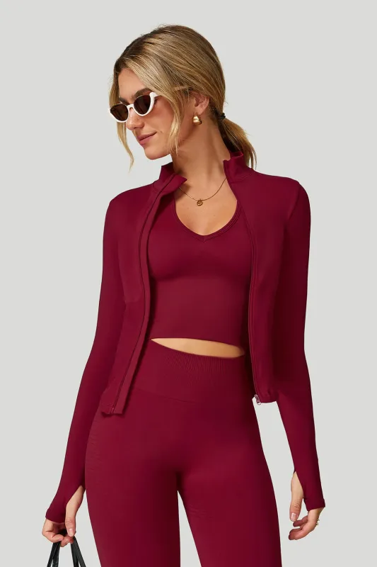 Quick Dry Long‑Sleeve Yoga Jacket with Zipper sold by MOOSLOVER