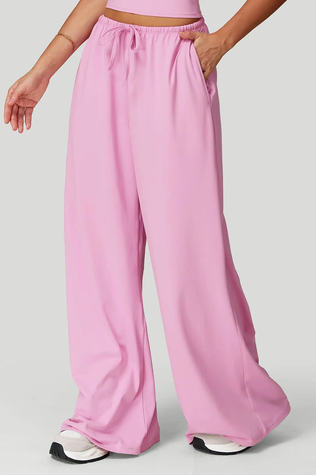 High-Waist Drawstring Wide-Leg Lounge Pants sold by MOOSLOVER product image thumbnail 2