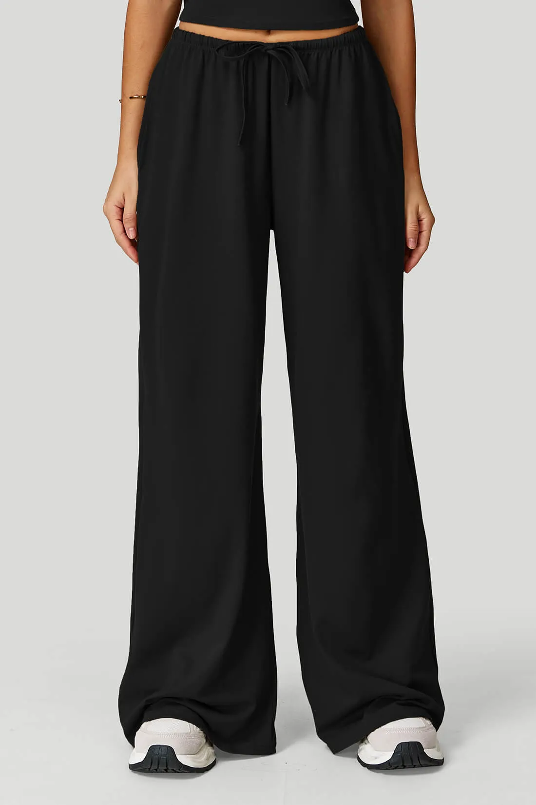 High-Waist Drawstring Wide-Leg Lounge Pants sold by MOOSLOVER product image thumbnail 4