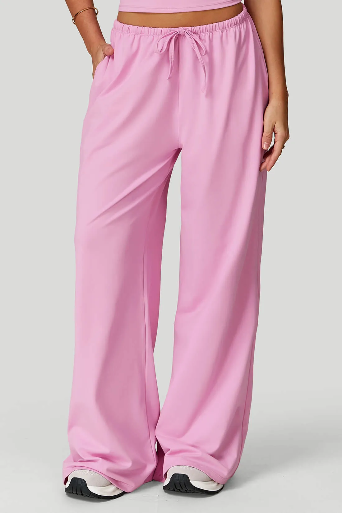 High-Waist Drawstring Wide-Leg Lounge Pants sold by MOOSLOVER