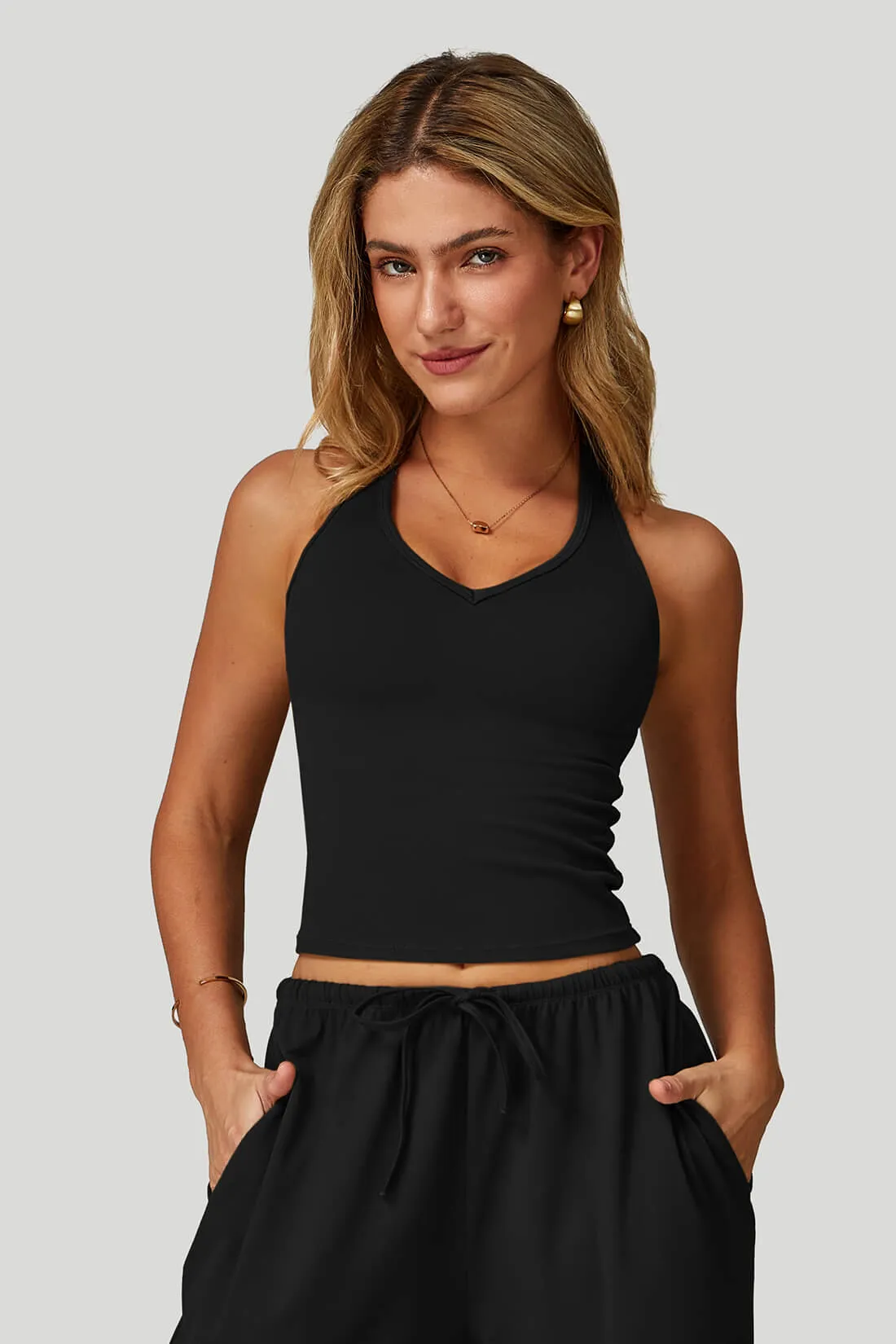 V-Neck Backless Yoga Tank Top sold by MOOSLOVER product image thumbnail 4