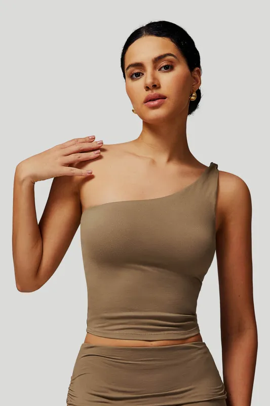 One-Shoulder Twisted Yoga Tank sold by MOOSLOVER