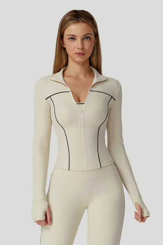 Colorblock Slim-Fit Full-Zip Outwear sold by MOOSLOVER