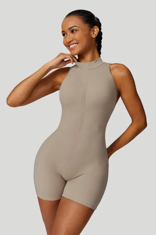Backless Zip-Up Yoga Romper sold by MOOSLOVER