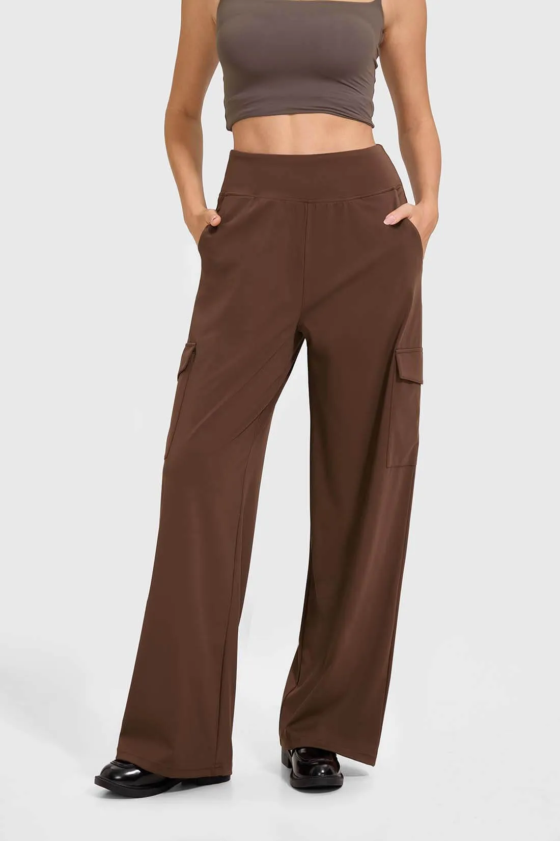 High Waist Loose-Fit Flowy Cargo Pants sold by MOOSLOVER product image thumbnail 2