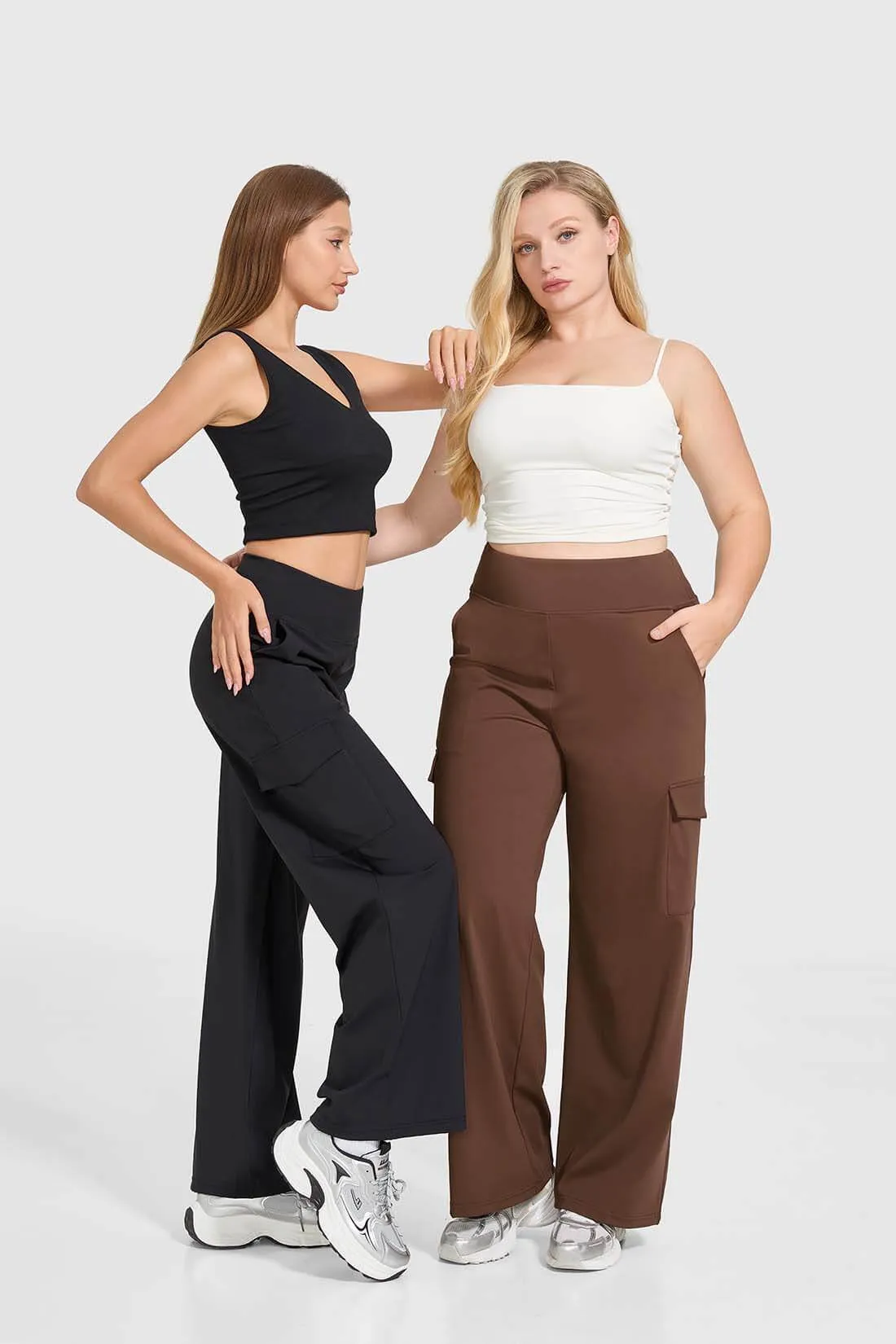 High Waist Loose-Fit Flowy Cargo Pants sold by MOOSLOVER