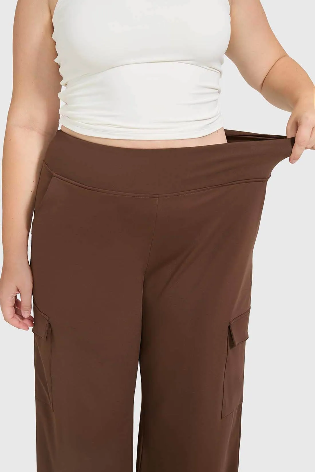 High Waist Loose-Fit Flowy Cargo Pants sold by MOOSLOVER product image thumbnail 4