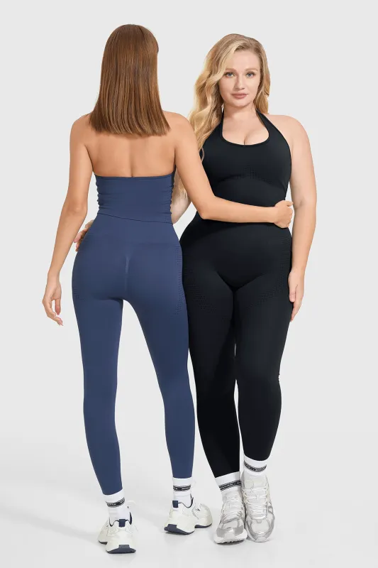 2 Piece Yoga Set with Halter Top and High Waist Leggings sold by MOOSLOVER