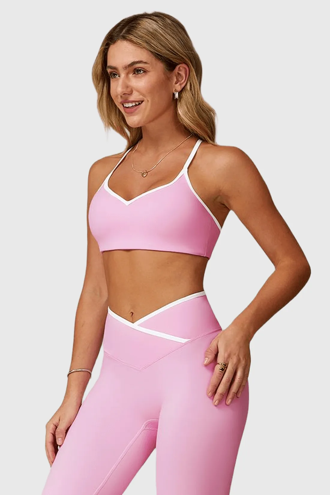 Colorblock Trim Cross-Back Sports Bra sold by MOOSLOVER product image thumbnail 4