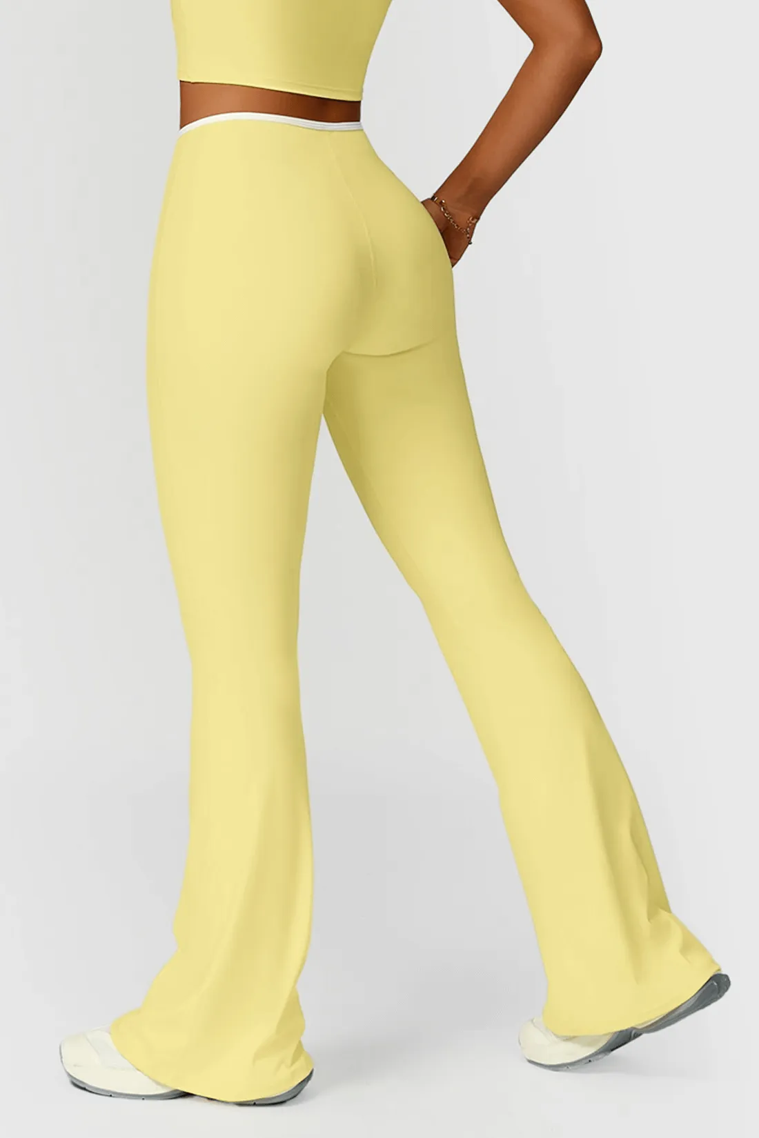 Color Block Trim High Waist Flared Yoga Pants sold by MOOSLOVER product image thumbnail 3