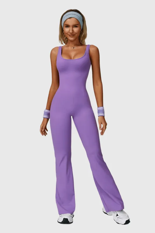 Backless Yoga Jumpsuit with Flared Legs sold by MOOSLOVER