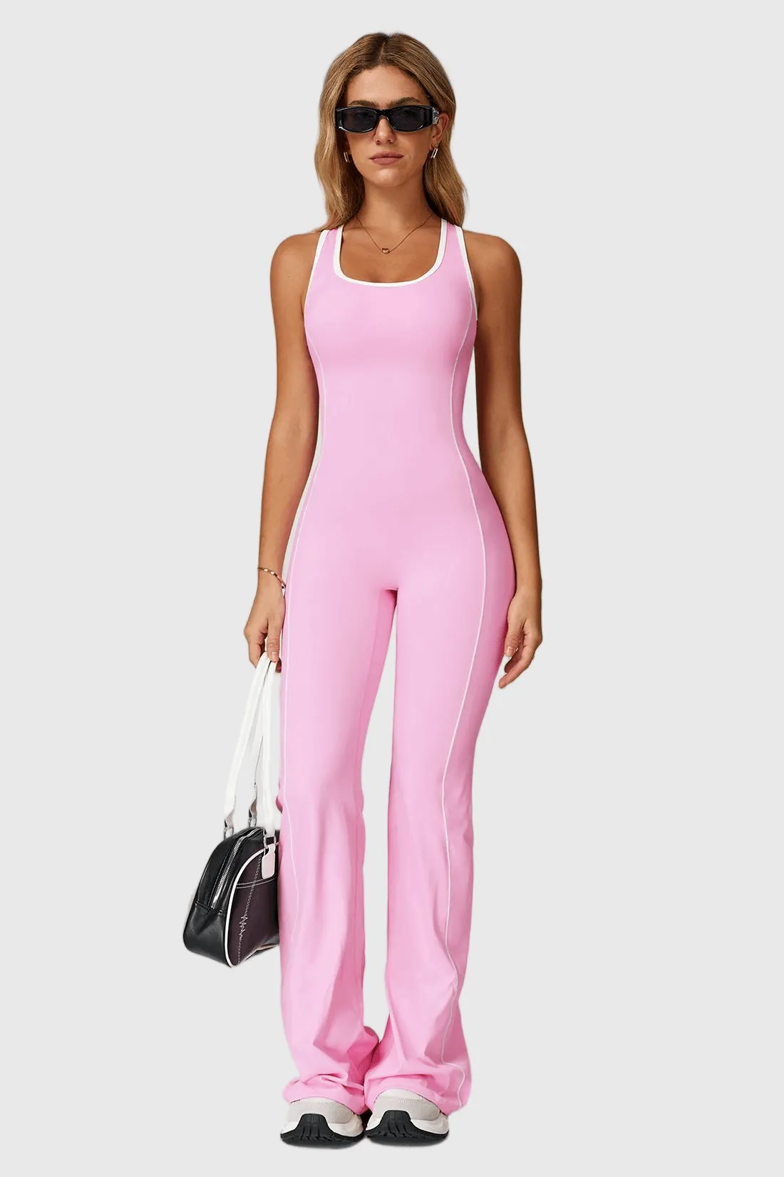 Backless Color Block Yoga Jumpsuit sold by MOOSLOVER product image thumbnail 3