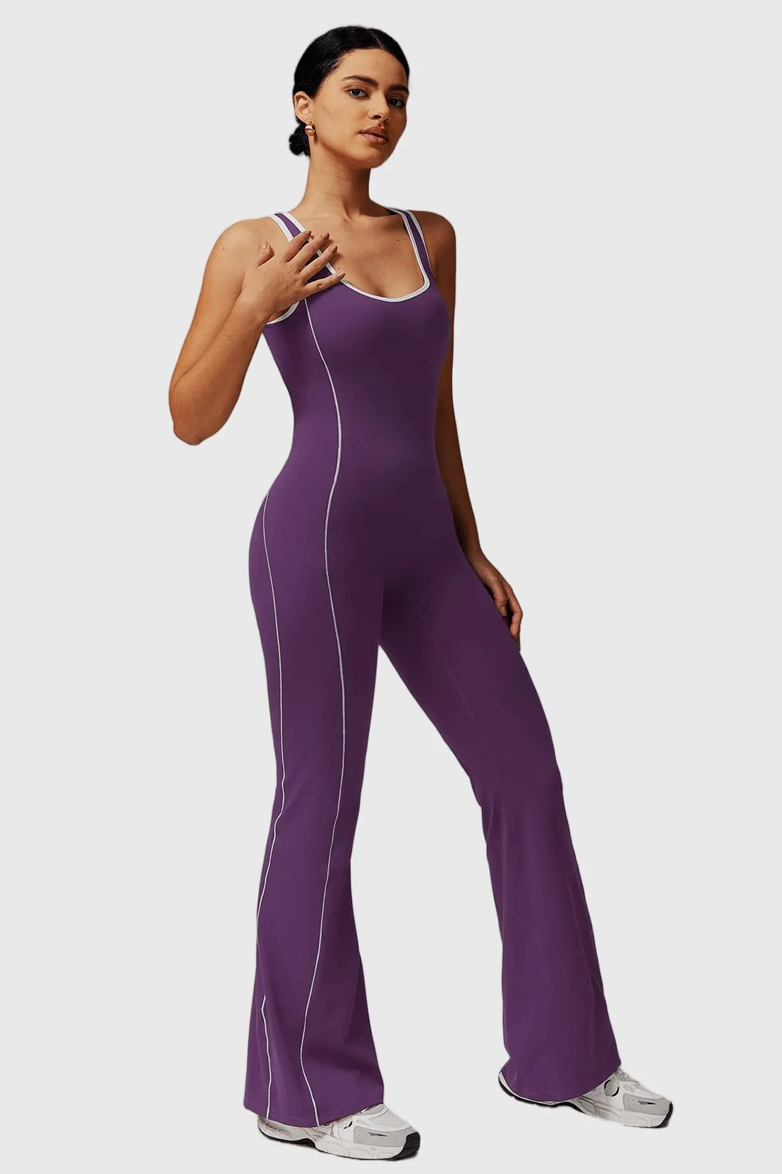 Backless Color Block Yoga Jumpsuit sold by MOOSLOVER product image thumbnail 5