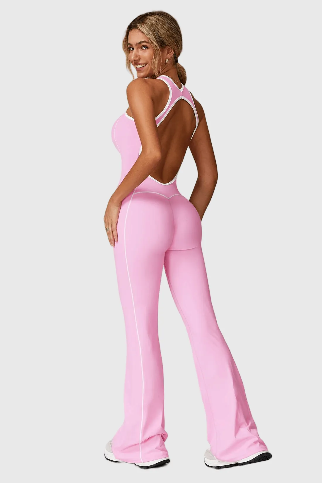 Backless Color Block Yoga Jumpsuit sold by MOOSLOVER product image thumbnail 2