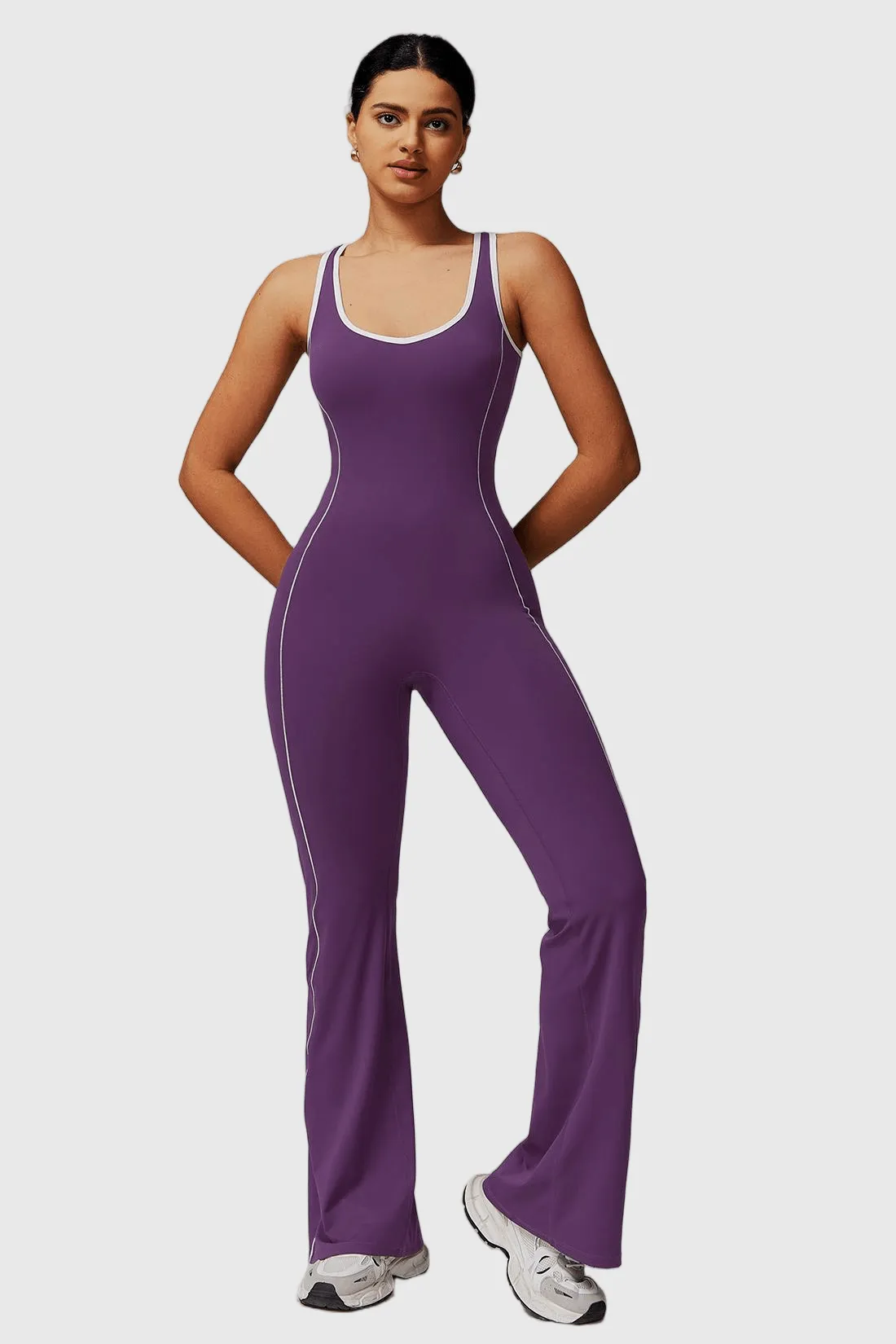 Backless Color Block Yoga Jumpsuit sold by MOOSLOVER product image thumbnail 4