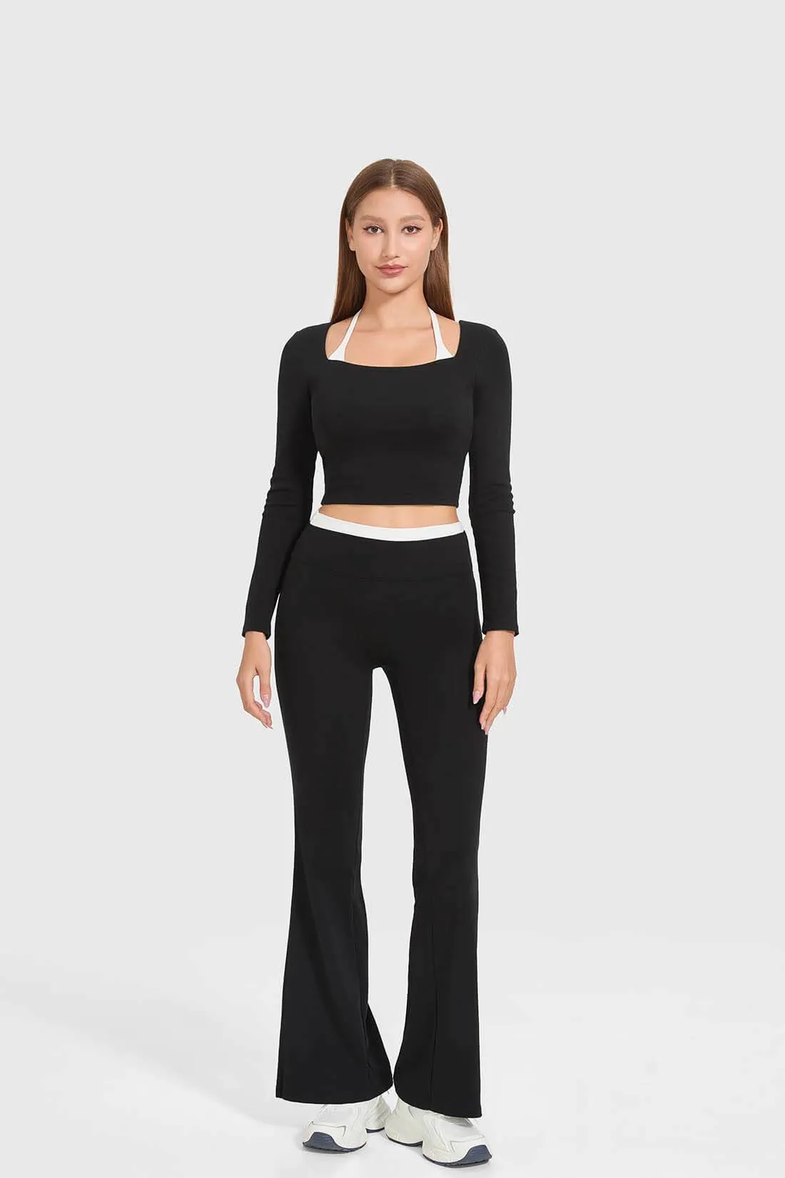 Color Block Square-Neck Fitted Top sold by MOOSLOVER product image thumbnail 5