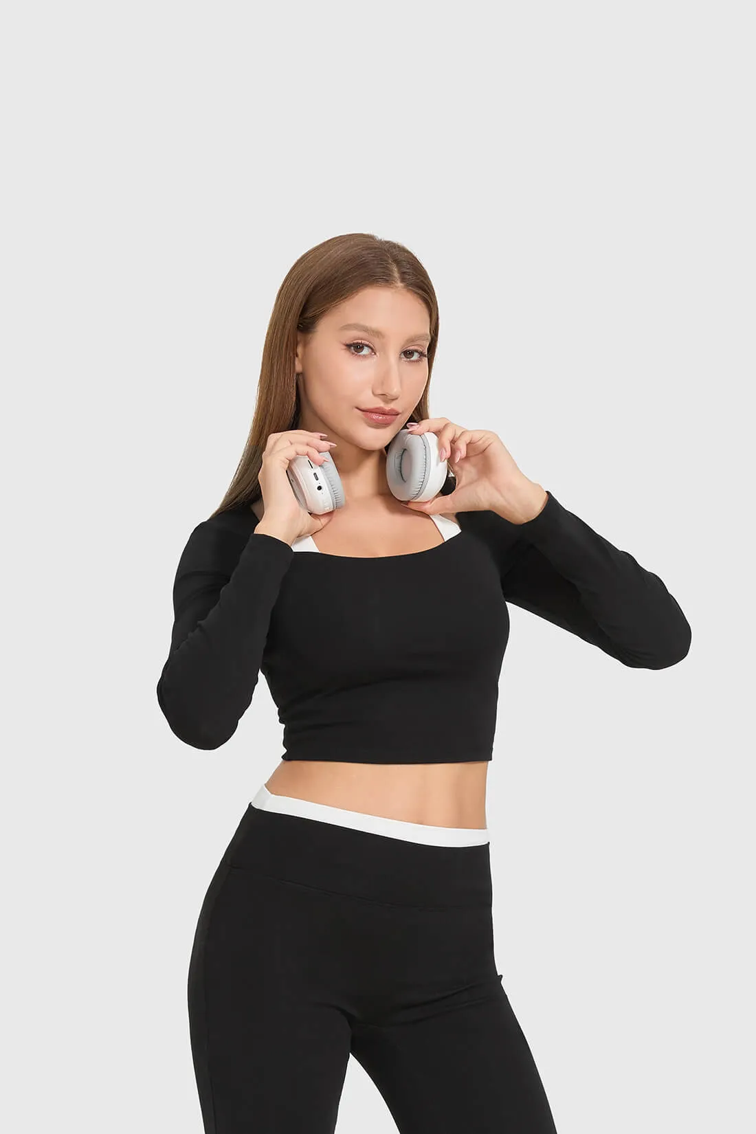 Color Block Square-Neck Fitted Top sold by MOOSLOVER product image thumbnail 3