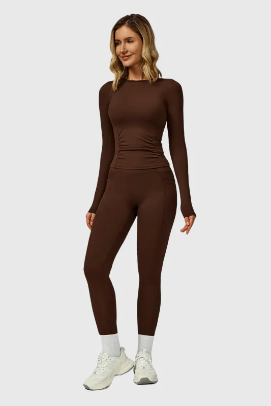 2PCS Round Neck Long Sleeve Top Match High Waist Leggings sold by MOOSLOVER