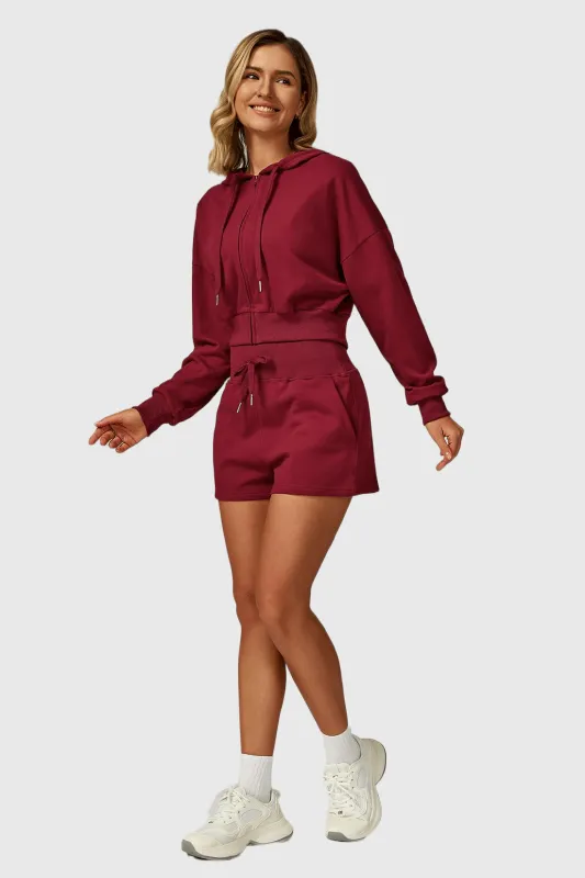 2PCS Zip UP Tracksuit Match Sweat Shorts sold by MOOSLOVER