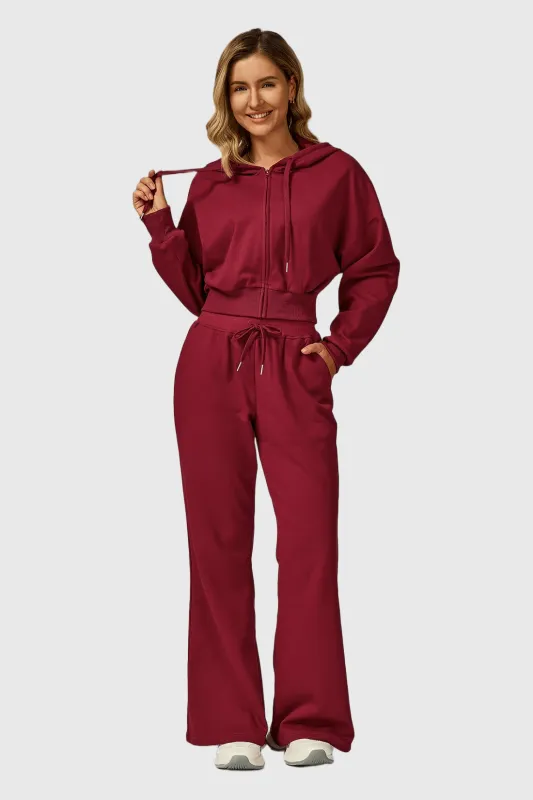 2PCS Zip UP Tracksuit Match High Waist Sweatpants sold by MOOSLOVER