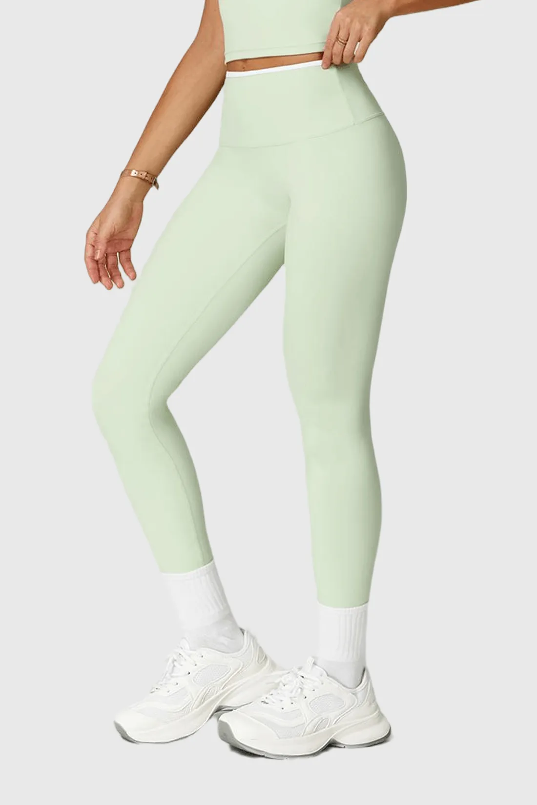 High Waist Colorblock Trim Leggings sold by MOOSLOVER product image thumbnail 5