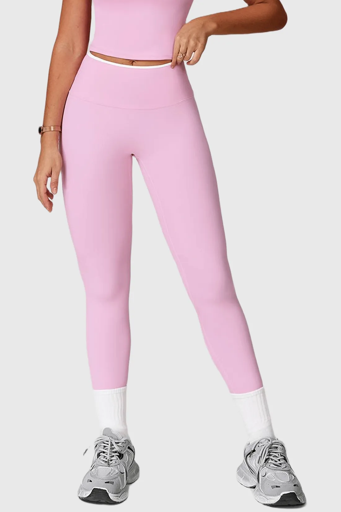 High Waist Colorblock Trim Leggings sold by MOOSLOVER product image thumbnail 2