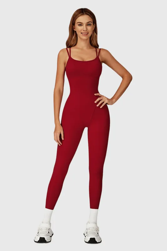 Cross-Back Slim Fit Yoga Jumpsuit sold by MOOSLOVER
