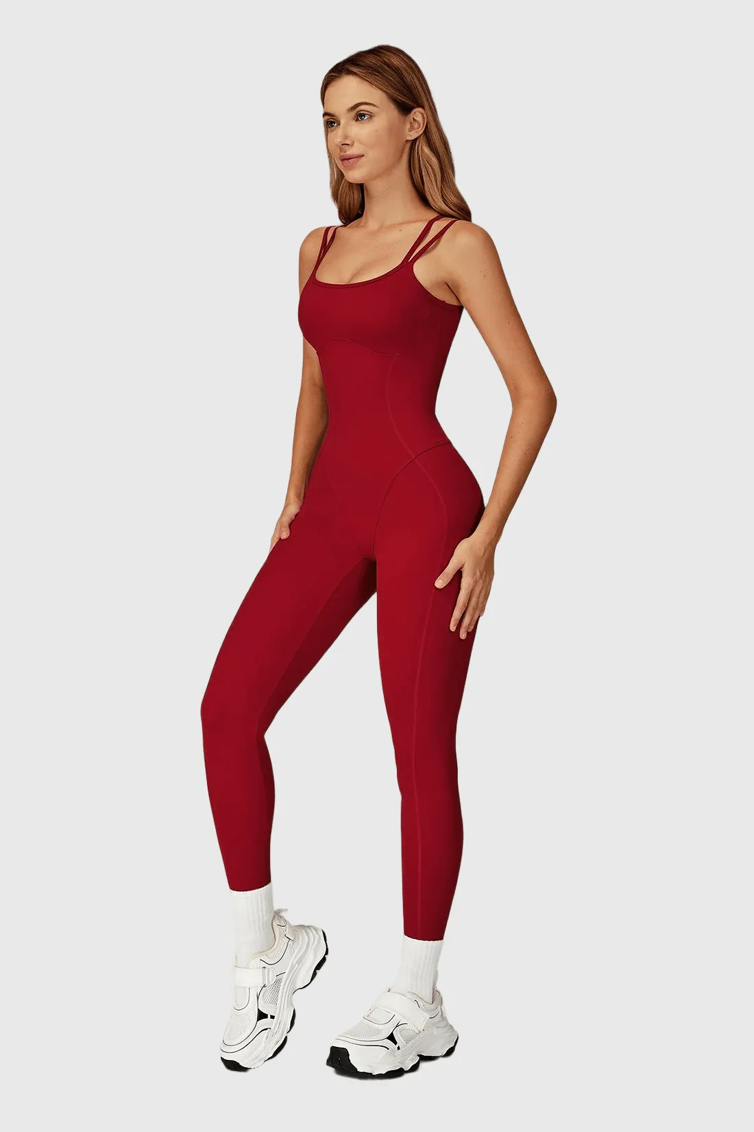 Cross-Back Slim Fit Yoga Jumpsuit sold by MOOSLOVER product image thumbnail 2