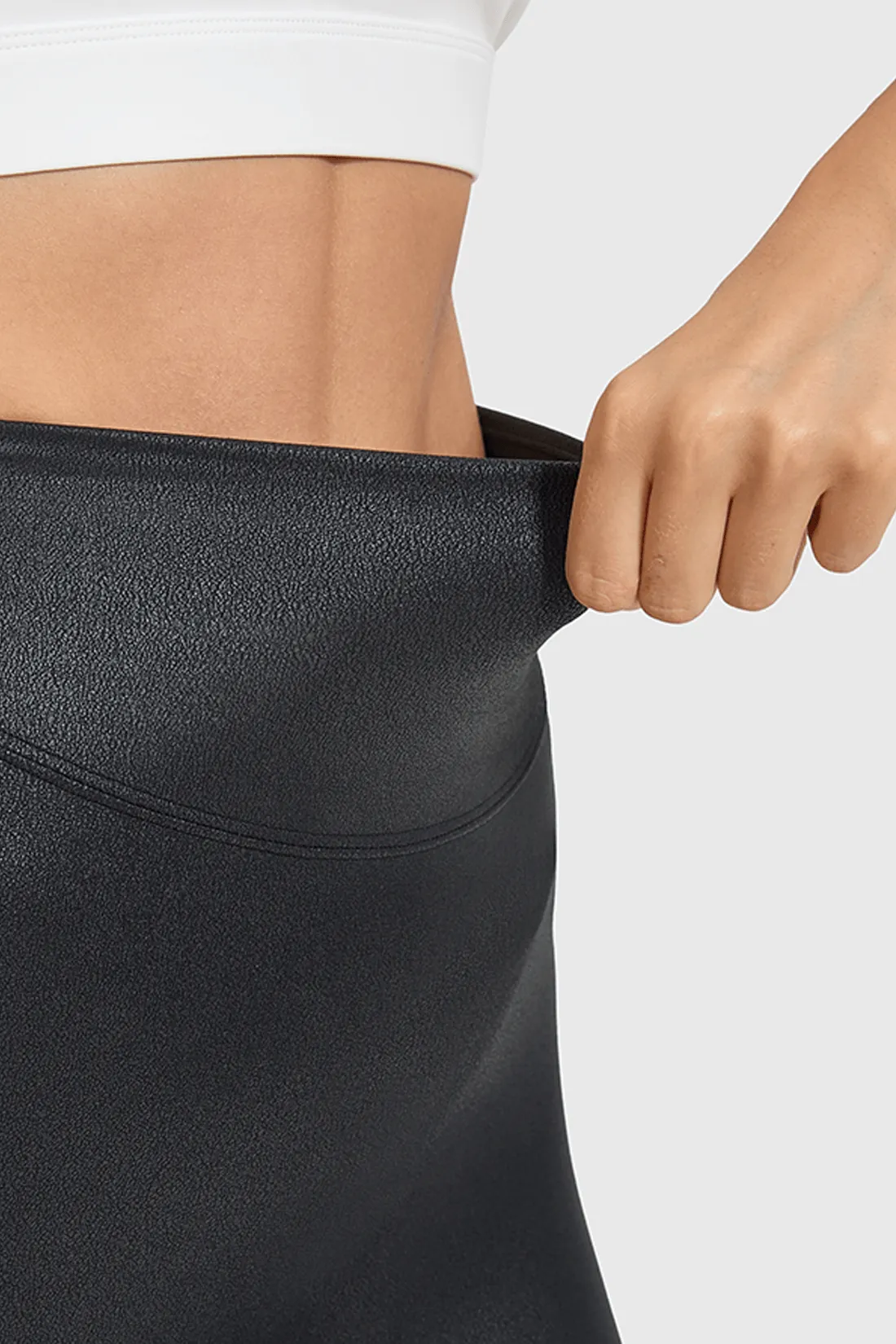 High Waist Faux Leather Flare Leggings sold by MOOSLOVER product image thumbnail 5