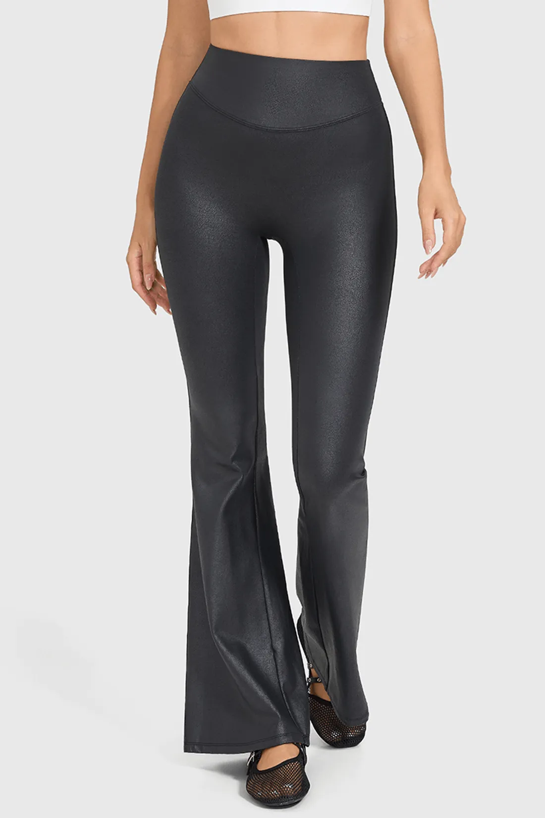 High Waist Faux Leather Flare Leggings sold by MOOSLOVER