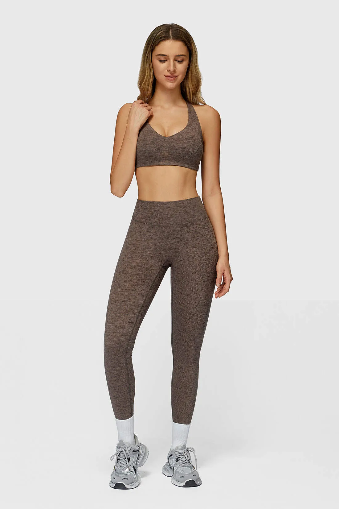 Racerback Sports Bra Match High Waist Leggings sold by MOOSLOVER