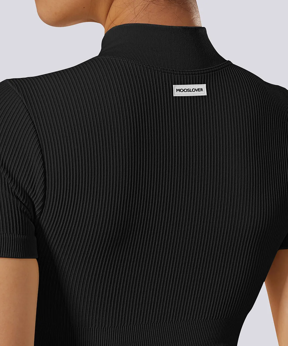 Thread Zipper Short Sleeve Romper sold by MOOSLOVER product image thumbnail 5