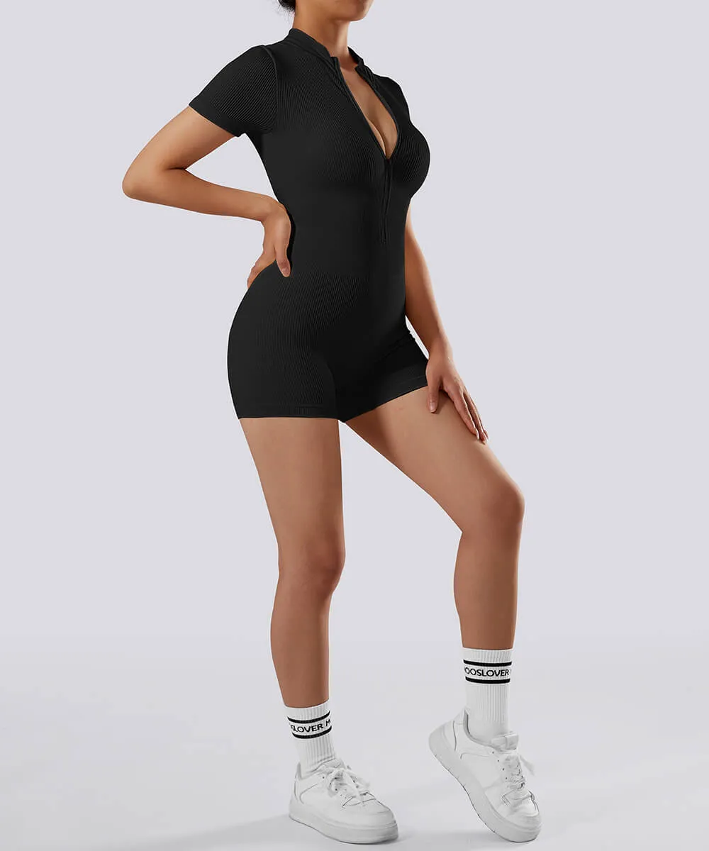 Thread Zipper Short Sleeve Romper sold by MOOSLOVER product image thumbnail 4